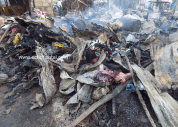 PHOTOS : Incendie du marché central de Tamba, les Sapeurs encore sur les lieux