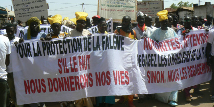 Sénégal-Mali : Les populations riveraines de la Falémé, marchent dans Kidira pour la sauvegarde du Fleuve.