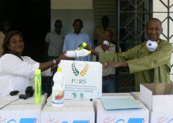 Lutte contre le Covid-19 à Tamba : P2RS remet des centaines de cartons de produits au CRGE.