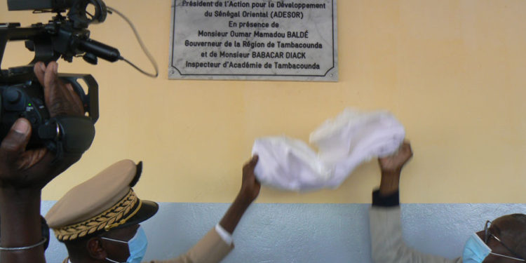 Tamba : Me Sidiki Kaba inaugure la salle polyvalente construite et équipée par ADESOR, à l’école El Hadj Lamine Danfakha