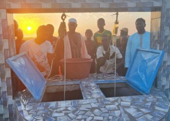 Amana Projects en Gambie : Le puits N°1 au village de Bakhadaji, mis en service