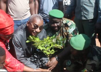Tamba : Le ministre des forces armées Me Sidiki Kaba en pleine campagne de reboisement