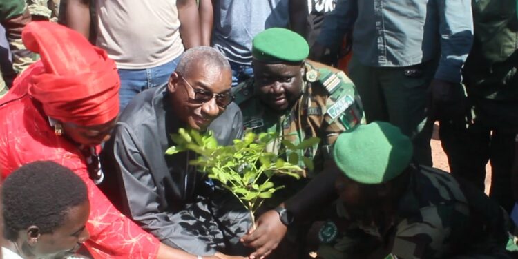 Tamba : Le ministre des forces armées Me Sidiki Kaba en pleine campagne de reboisement